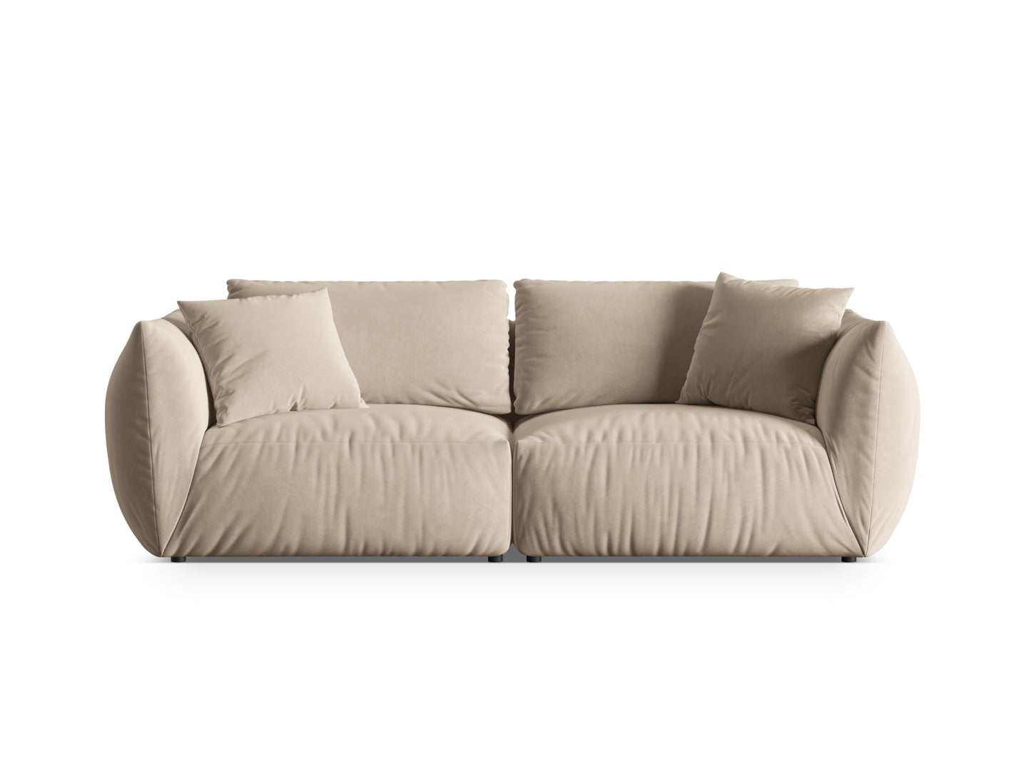 Chris — Sofa Light Beige (Casino Pearl) Black Plastic