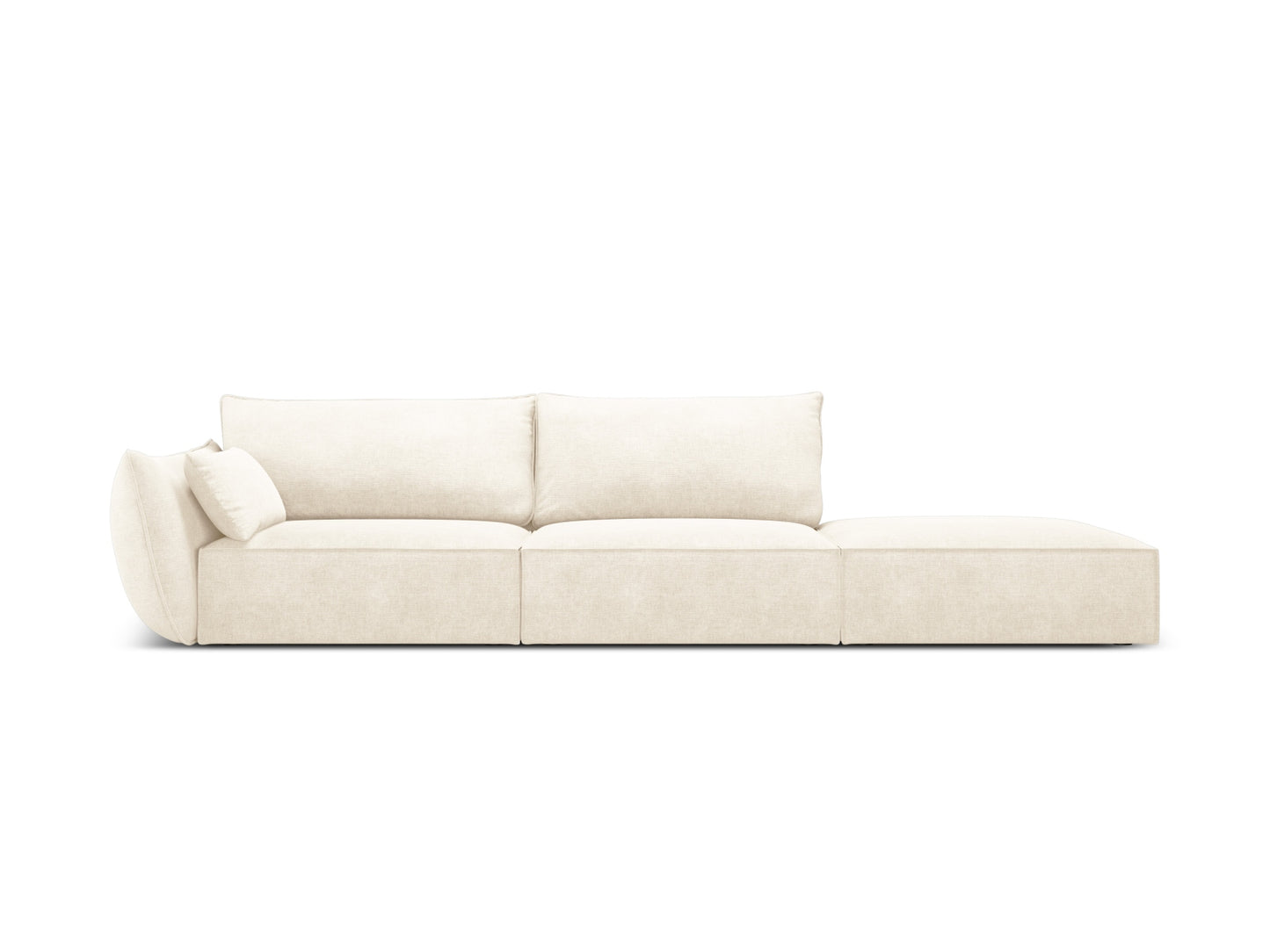 Kaelle — Sofa Light Beige (Over The Horizon 03) Black Plastic Right