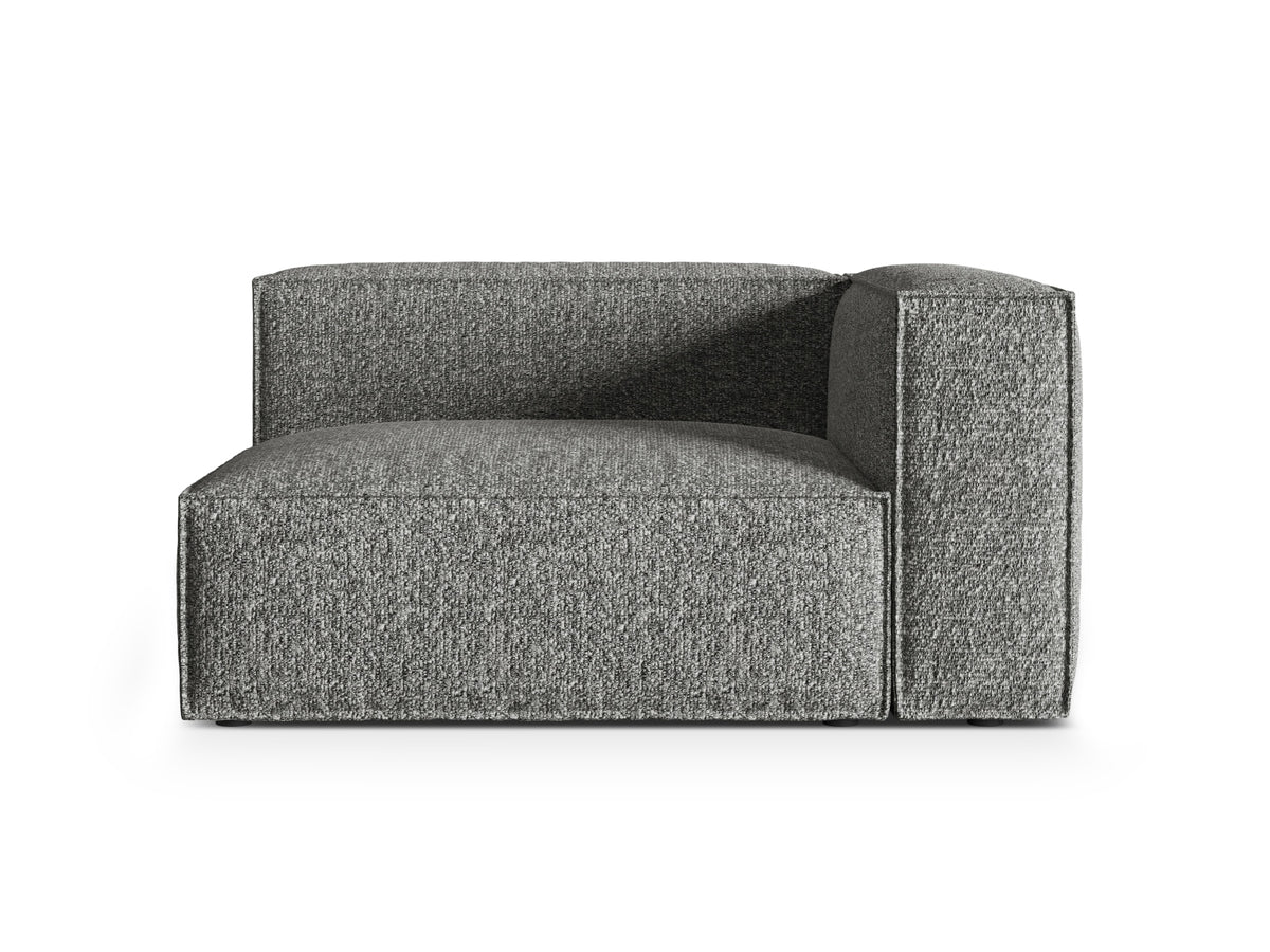 Nuria — Modular Sofa Graphite (Monet Graphite) Black Plastic Right