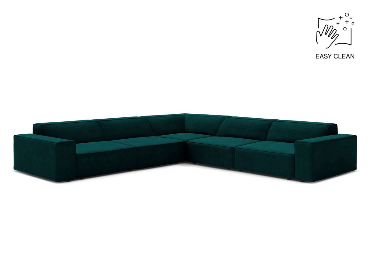 Jodie — Corner Sofa Deep Petrol (Venus 2911) Black Plastic