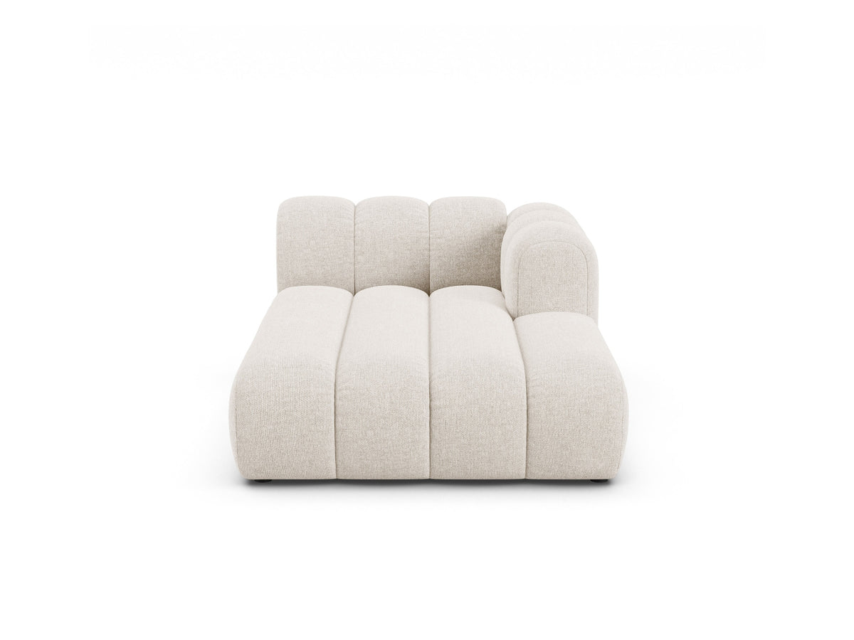 Lupine — Chaise Longue Light Beige (Eden 2 Pearl) Black Plastic Right