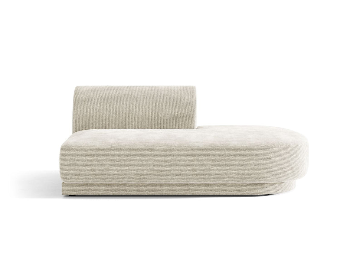 Miley — Modular Sofa Light Beige (Eden 2 Pearl) Black Plastic Right