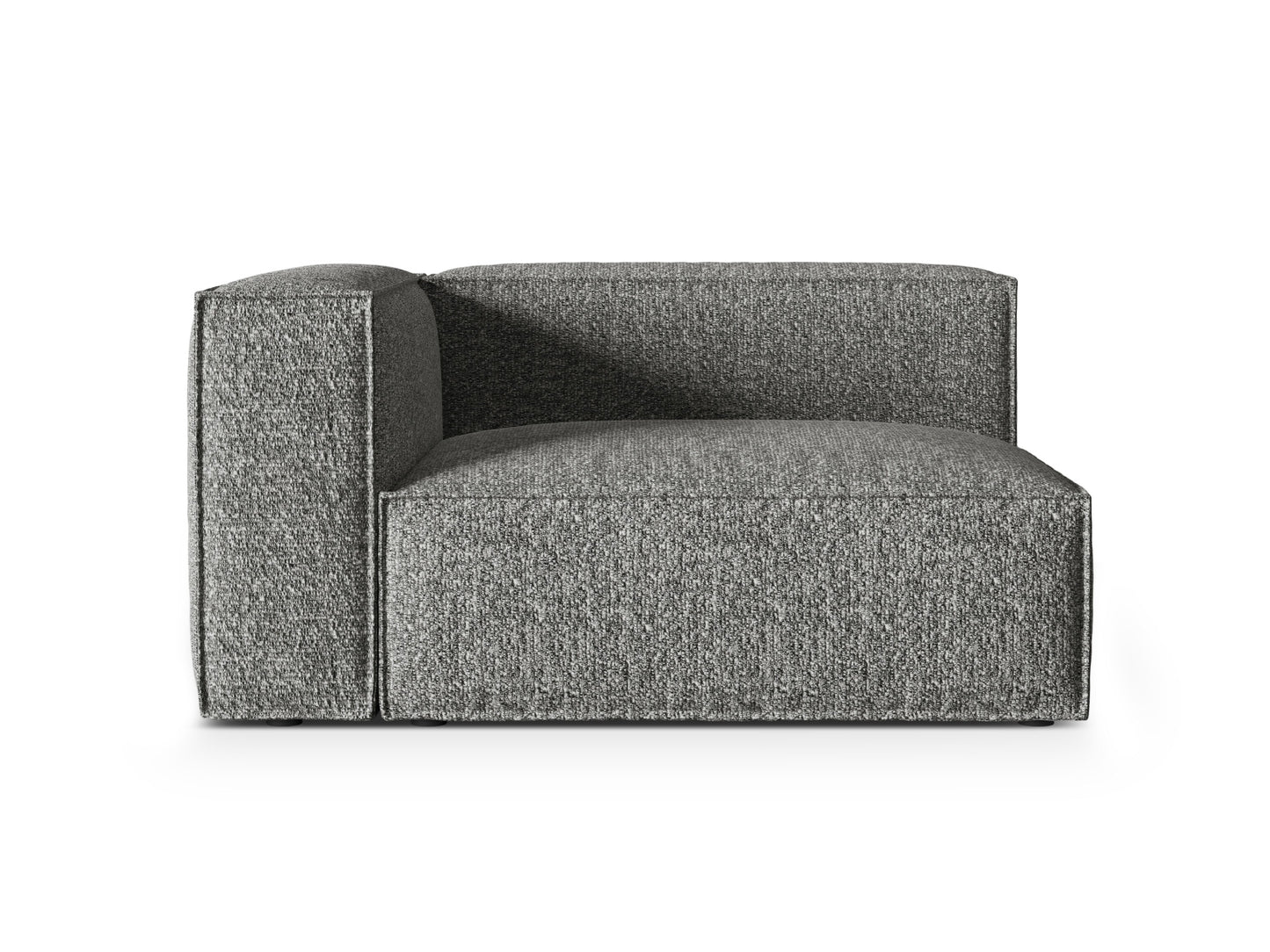 Nuria — Modular Sofa Graphite (Monet Graphite) Black Plastic Left