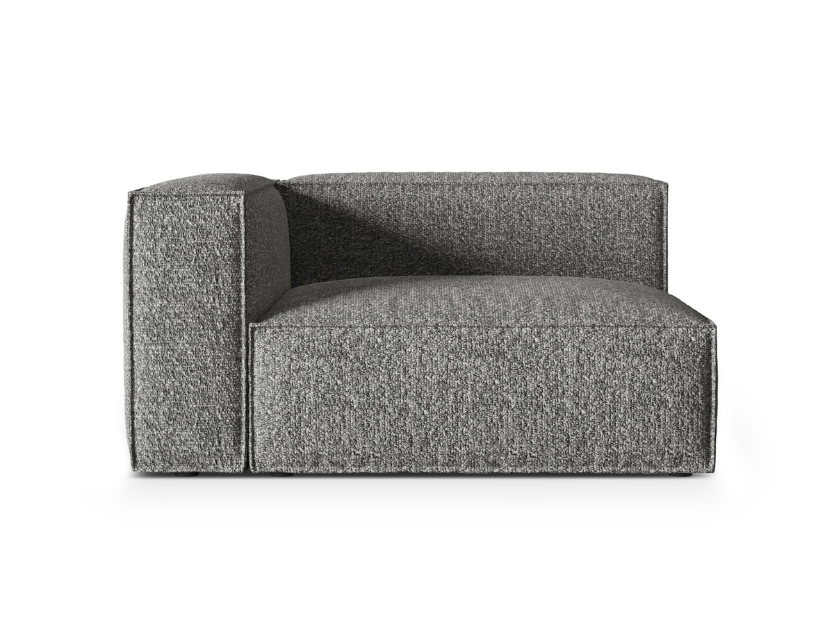 Nuria — Modular Sofa Graphite (Monet Graphite) Black Plastic Left