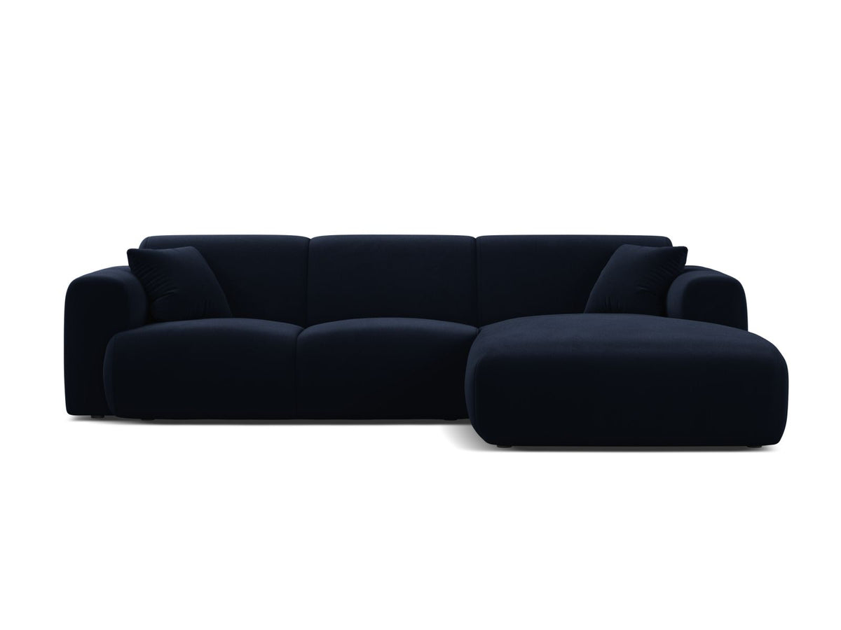 Molino — Corner Sofa Royal Blue (Casino Deep Blue) Black Plastic Right