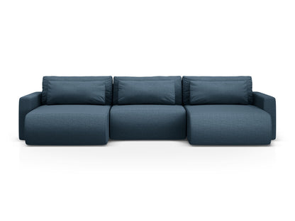 Belfast — Panoramic Sofa Blue (Heritage Ocean) Black Plastic