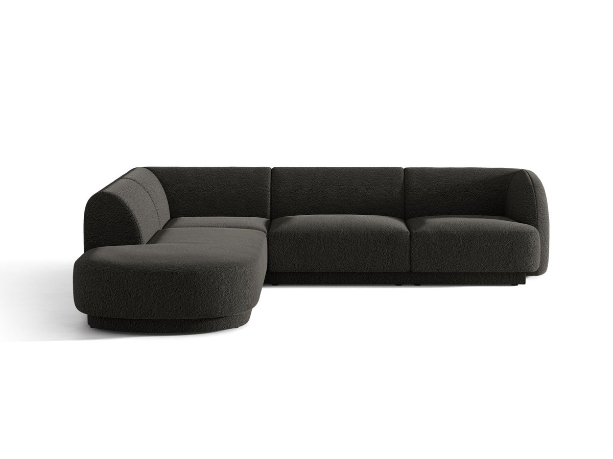 Miley — Corner Sofa Brown (Baloo 2081) Black Plastic Left