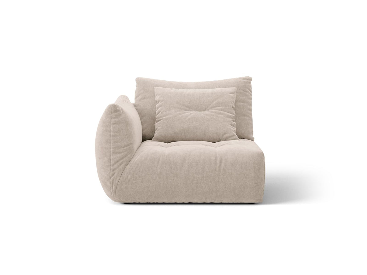 Bloom — Modular Sofa Light Beige (Wind 05) Black Plastic Left