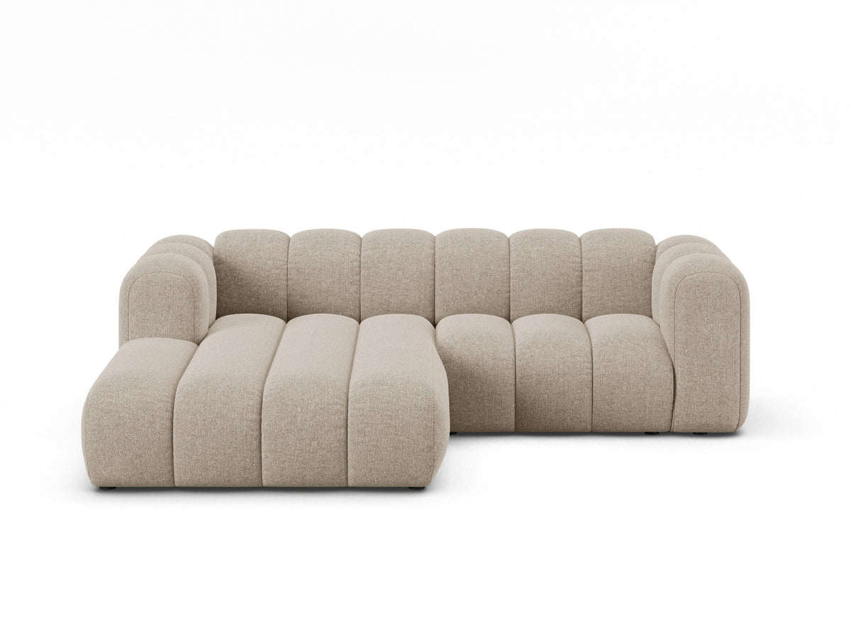 Lupine — Corner Sofa Dark Beige (Eden 4 Beige) Black Plastic Left