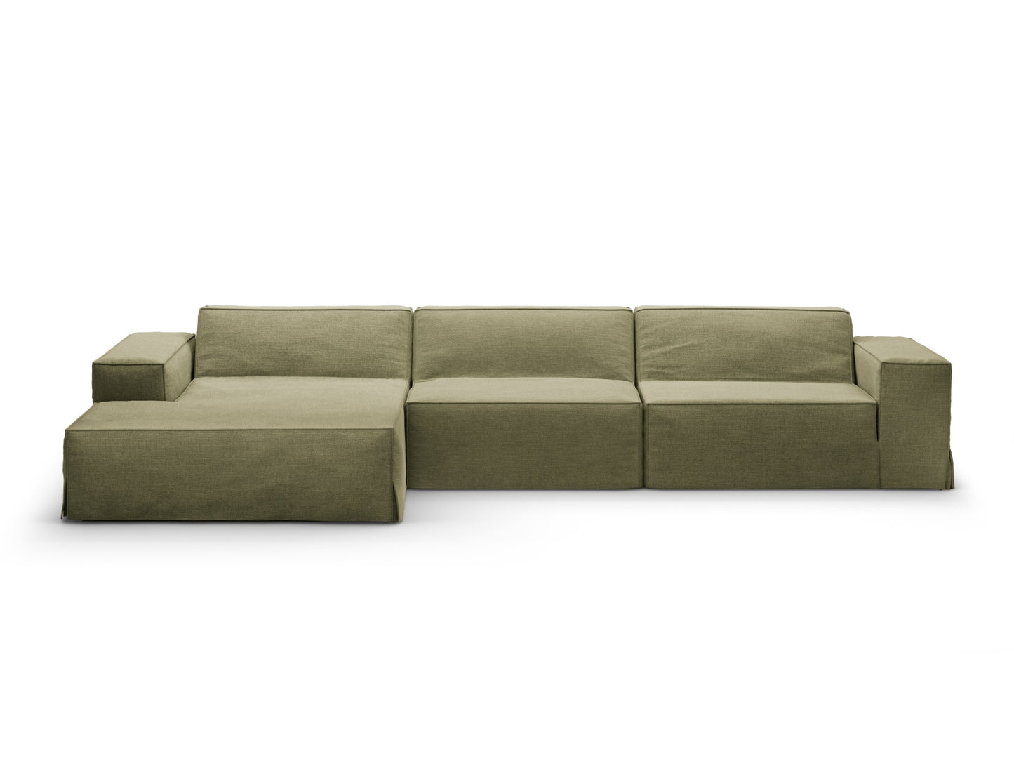 Jodie — Corner Sofa (284x162x77 cm) Light Green (LINS 74) Left