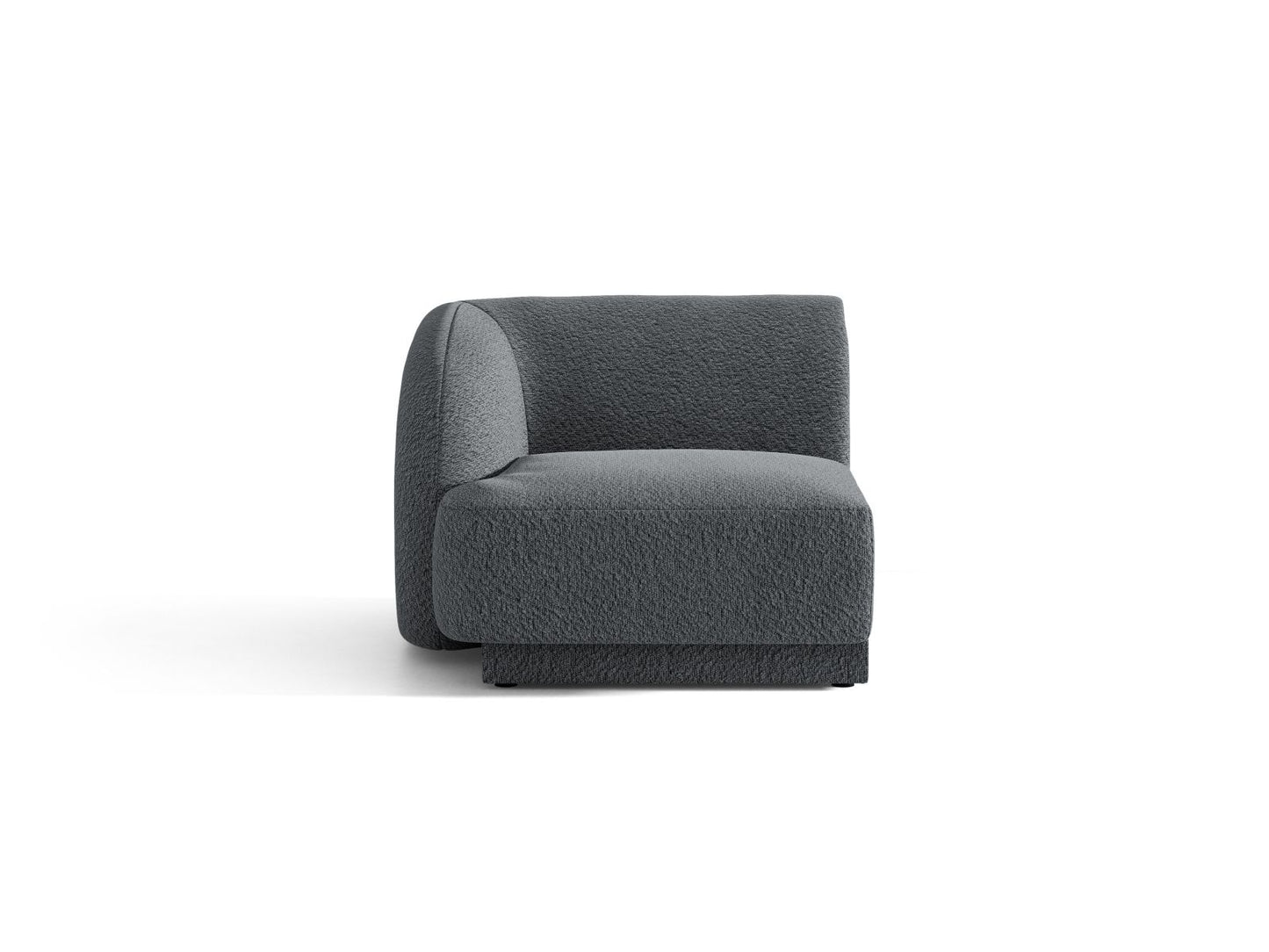 Miley — Modular Sofa Dark Grey (Baloo 2083) Black Plastic Left