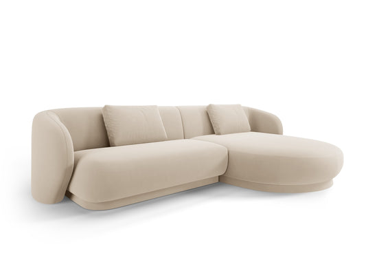 Camden — Corner Sofa Beige (Casino Beige) Black Plastic Right