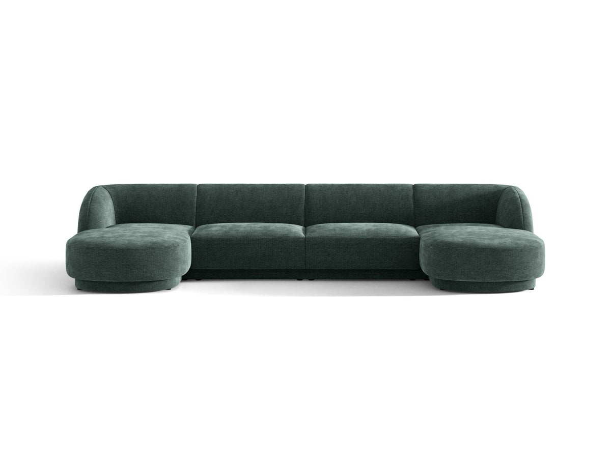 Miley — Panoramic Sofa Petrol (Haga 78) Black Plastic