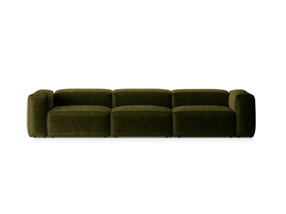 Bergamo — Sofa Green (Perla 60) Black Plastic