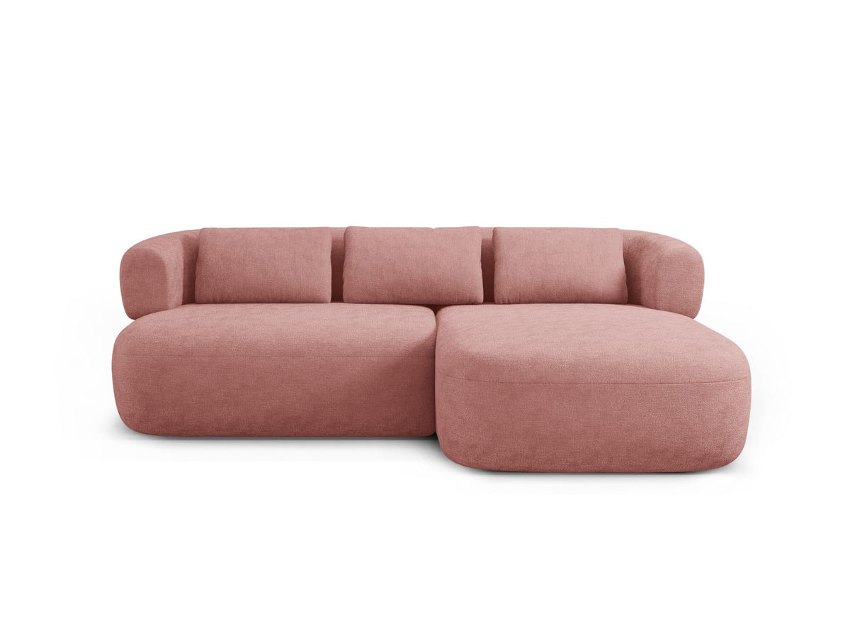 Jenny — Corner Sofa Pink (Perfect Harmony 63) Black Plastic Right