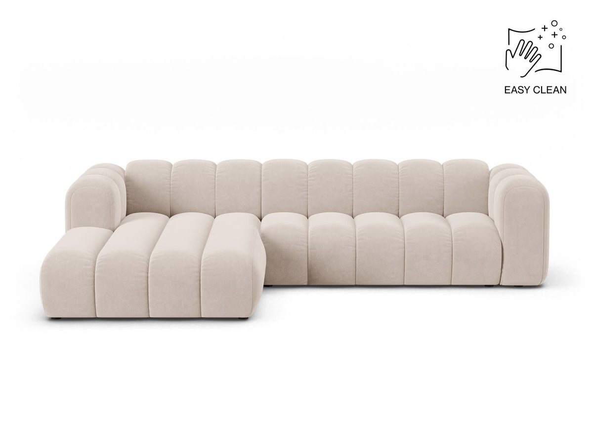 Lupine — Corner Sofa Light Beige (Venus 2927) Black Plastic