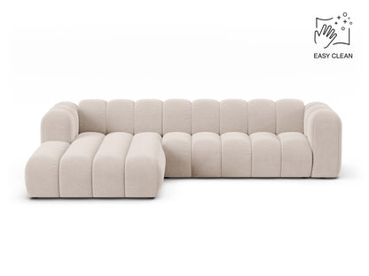 Lupine — Corner Sofa Light Beige (Venus 2927) Black Plastic