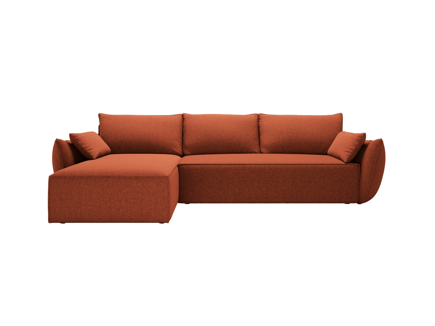 Kaelle — Corner Sofa Terracotta (Haga 44) Black Plastic Left