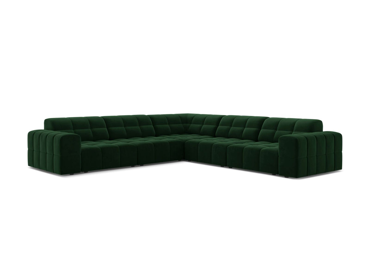 Jennifer — Corner Sofa (285x285x78 cm) Bottle Green (Bluvel 78)