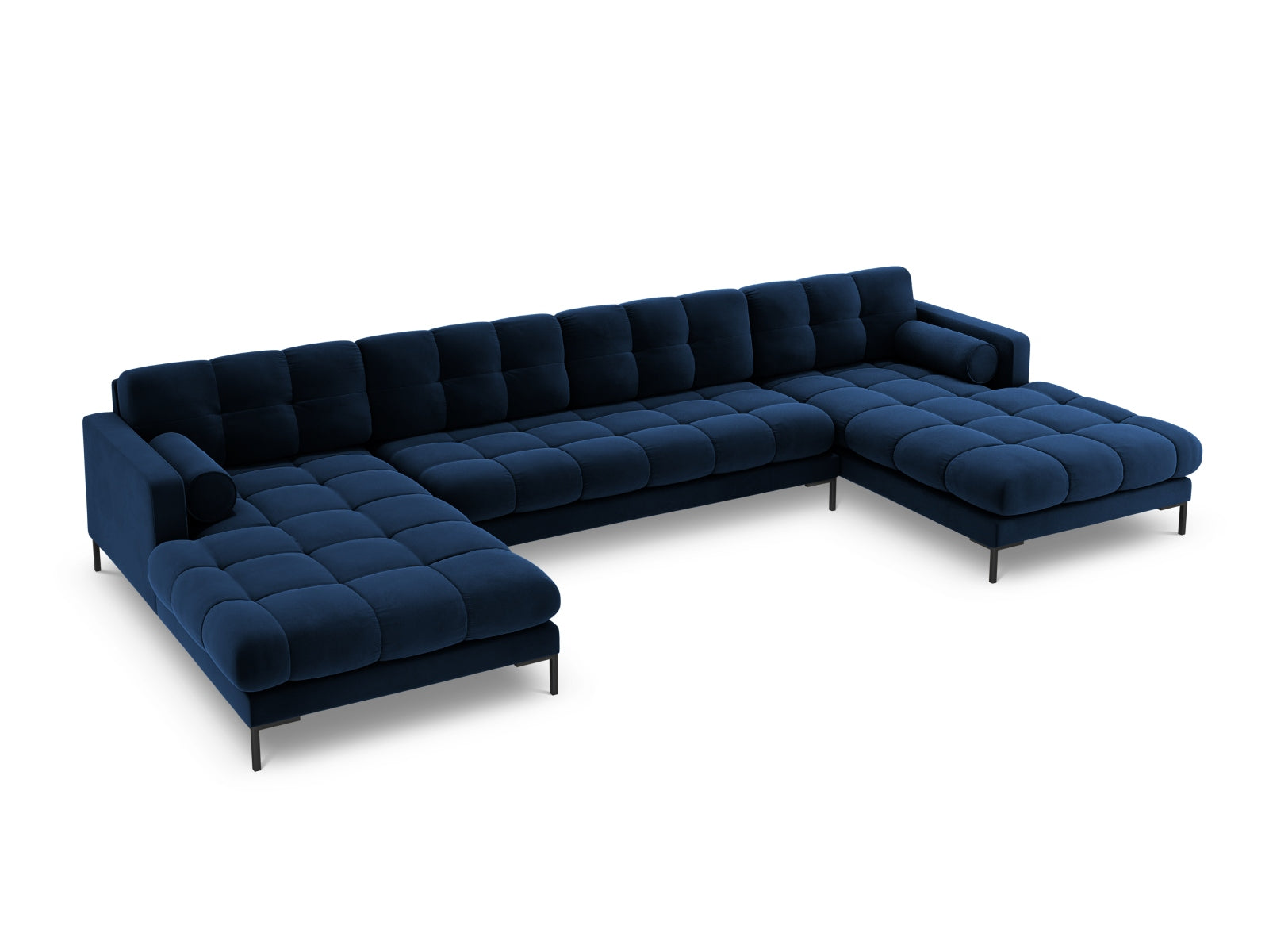 Bali — Panoramic diivan Royal Blue (Bluvel 86) must metall