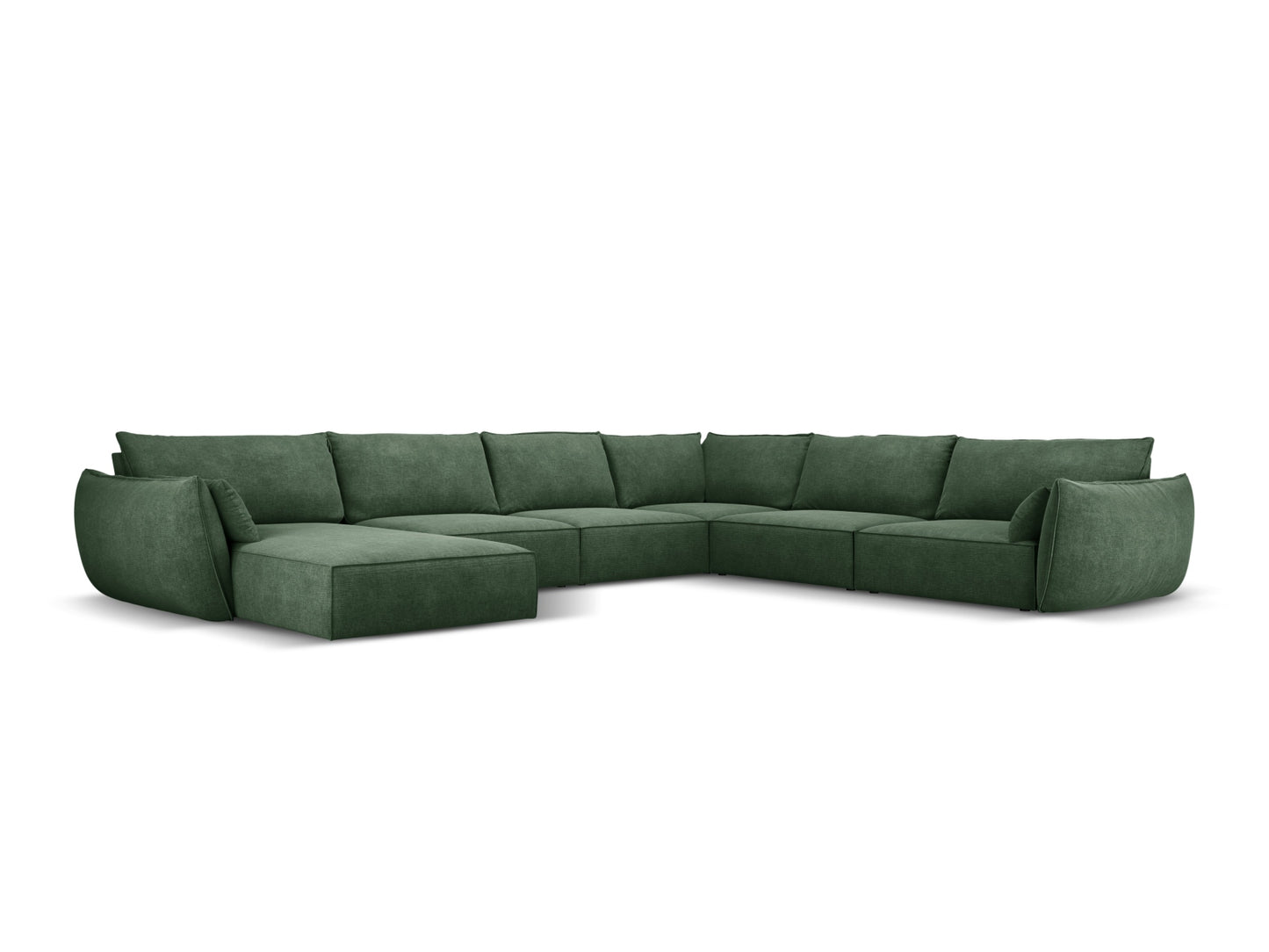 Kaelle — Panoramic Sofa Bottle Green (Over The Horizon 39) Black Plastic Right