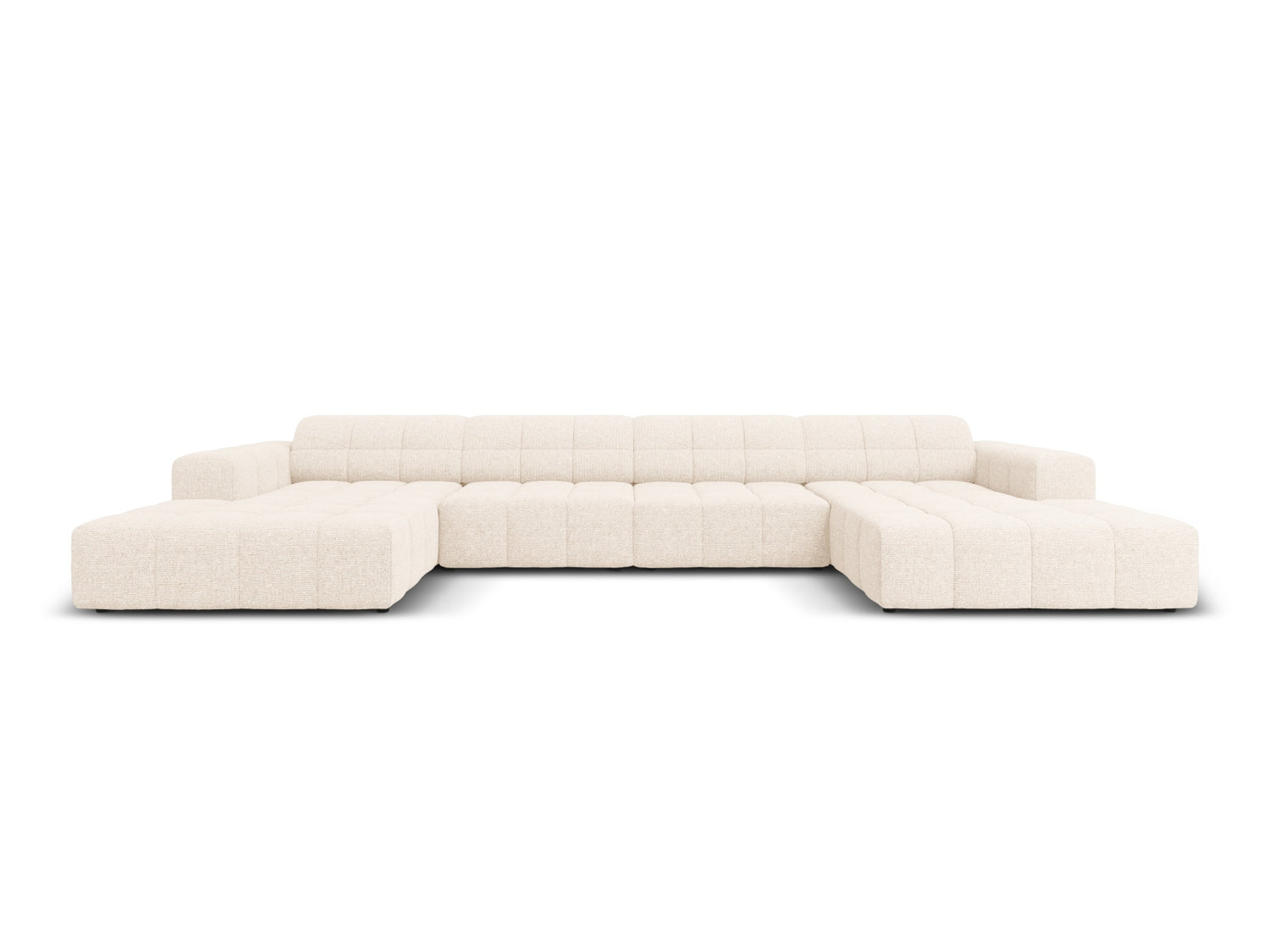Chicago — Panoramic Sofa Light Beige (Haga 23) Black Plastic