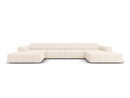 Chicago — Panoramic Sofa Light Beige (Haga 23) Black Plastic