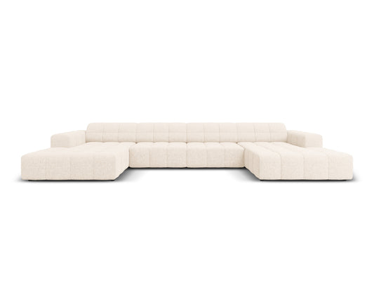 Chicago — Panoramic Sofa Light Beige (Haga 23) Black Plastic