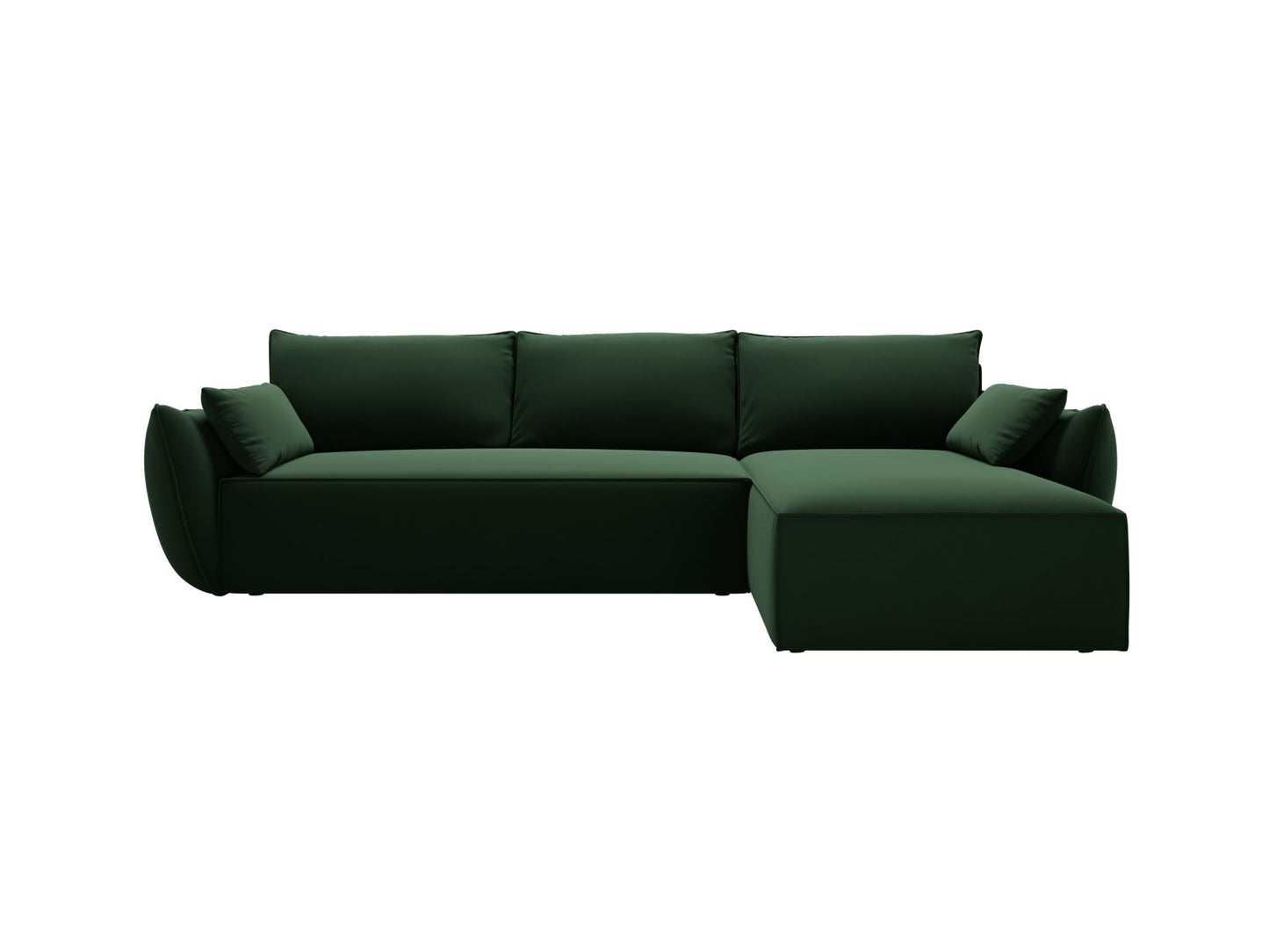 Kaelle — Corner Sofa (252x165x87 cm) Bottle Green (Bluvel 78) Right