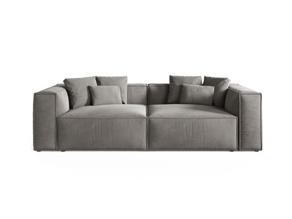 Aveiro — Sofa Grey (Casino Stone) Black Plastic