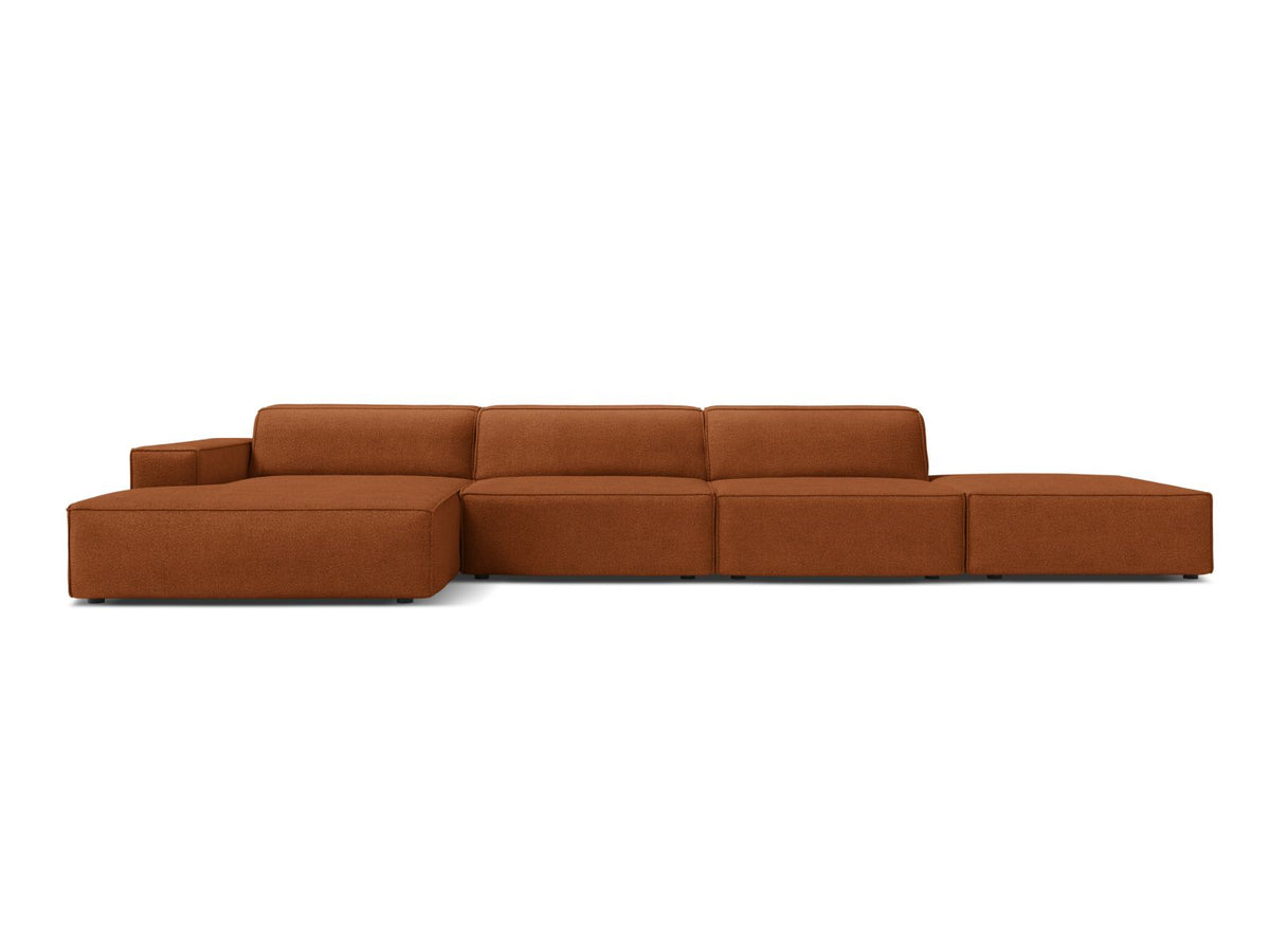 Jodie — Corner Sofa Terracotta (Baloo 2078) Black Plastic Left