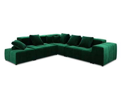 Rome — Corner Sofa Bottle Green (Salvador 7) Black Plastic