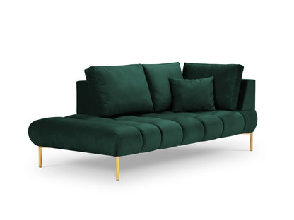 Hastings — Chaise Longue Bottle Green (Fancy 39) Gold Metal Left