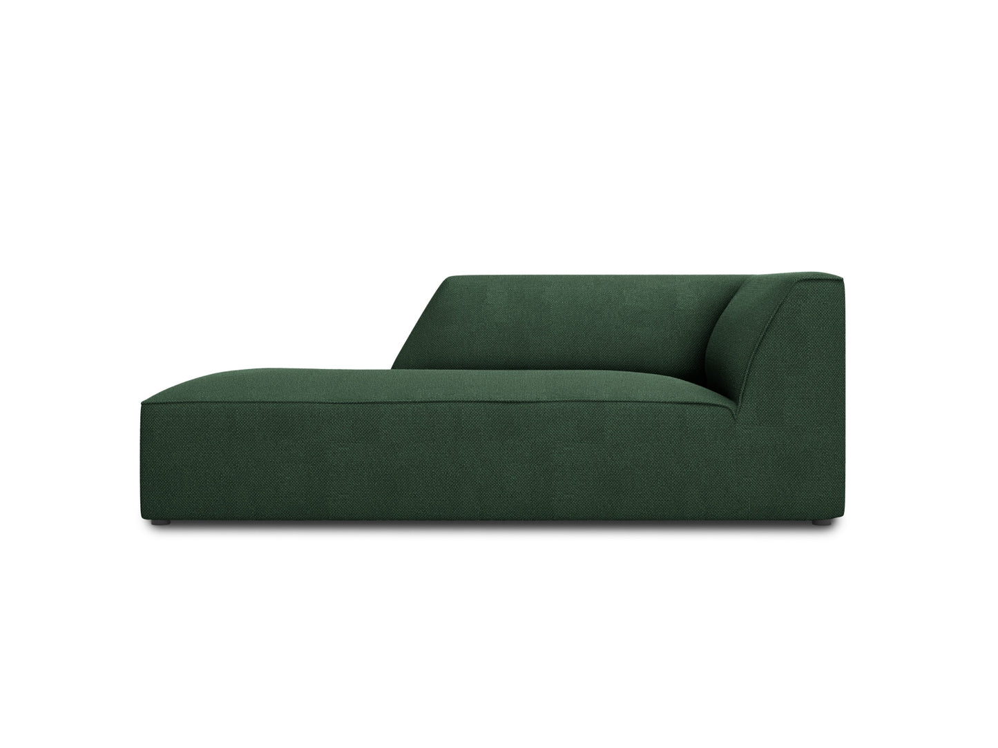 Ruby — Chaise Longue Green (Ottawa 14) Black Plastic Left