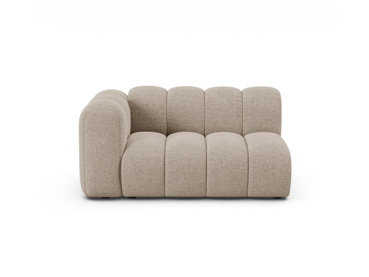 Lupine — Modular Sofa Dark Beige (Eden 4 Beige) Black Plastic Left
