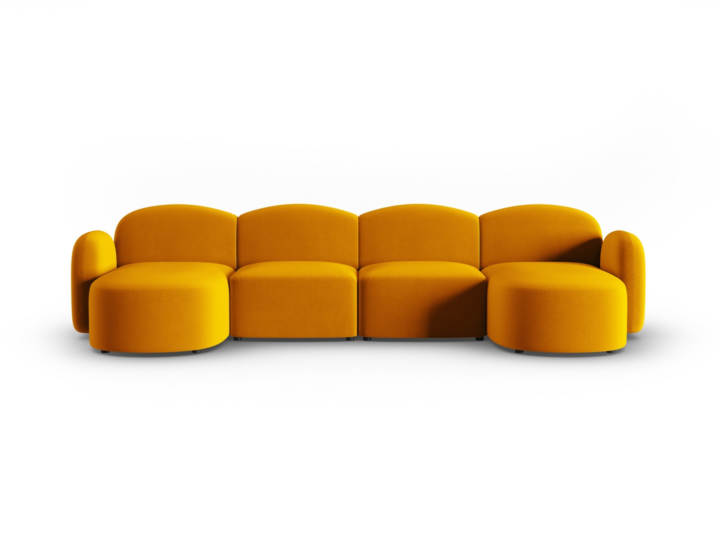 Blair — Panoramic Sofa Yellow (Casino Mostaza) Black Plastic