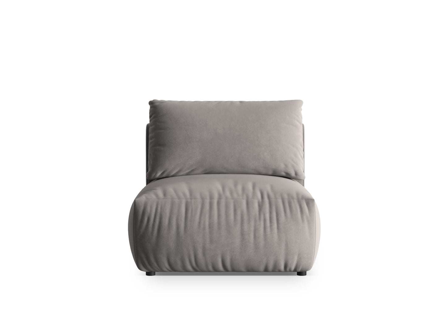 Chris — Modular Sofa Grey (Casino Stone) Black Plastic