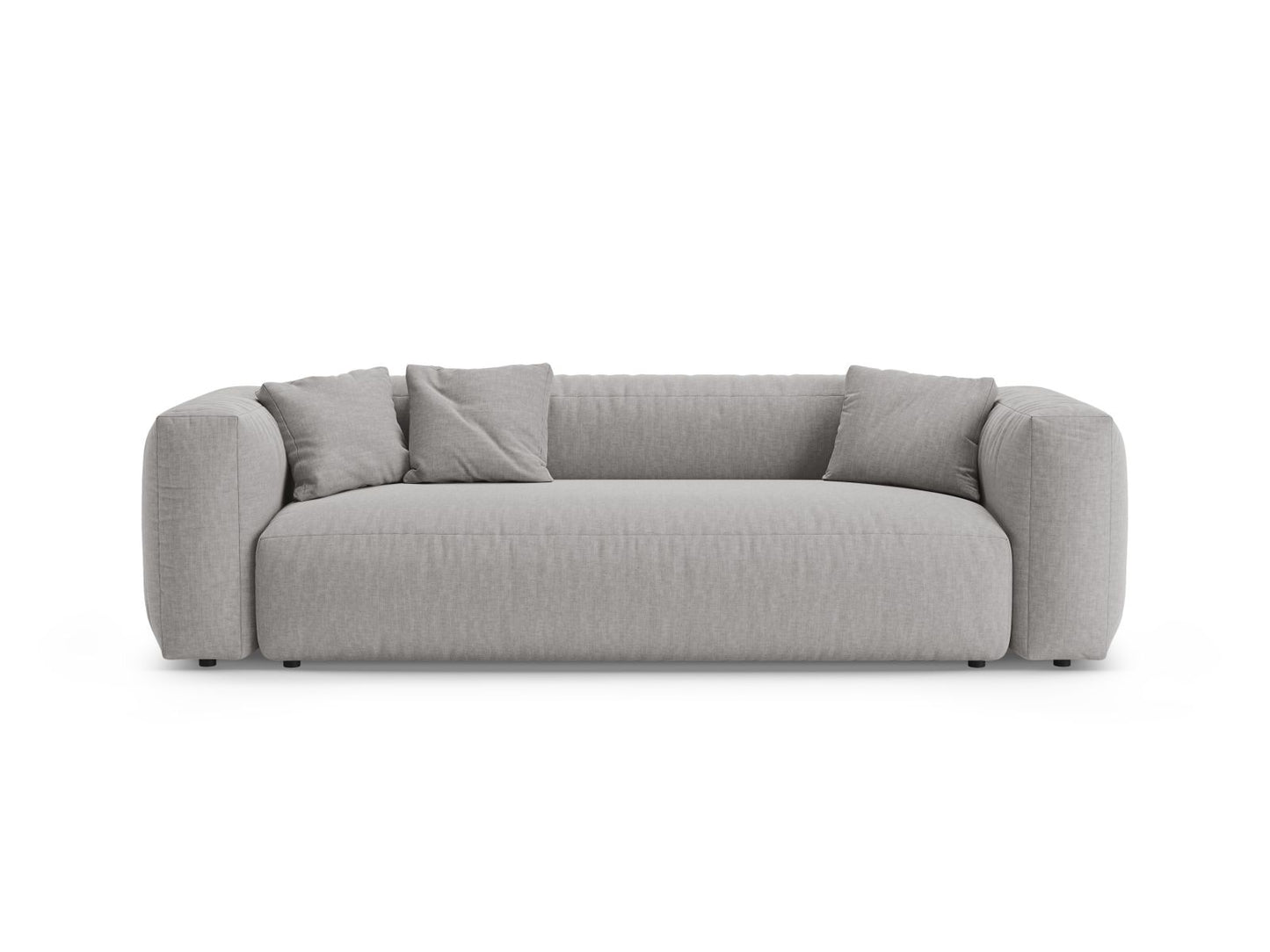 Martina — Sofa Light Grey (Boston Light Grey) Black Plastic
