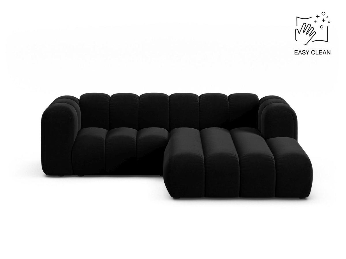 Lupine — Corner Sofa Black (Venus 2923) Black Plastic Right
