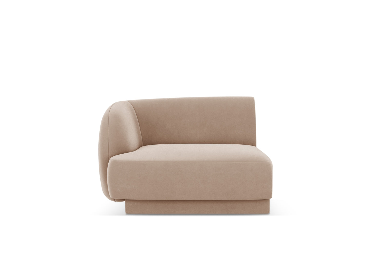 Miley — Modular Sofa Cappuccino (Bluvel 40) Black Plastic Left