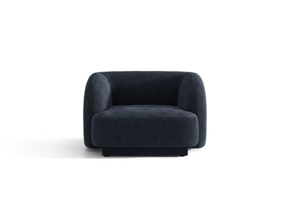 Miley — Armchair Navy Blue (Eden 16 Deep Blue) Black Plastic
