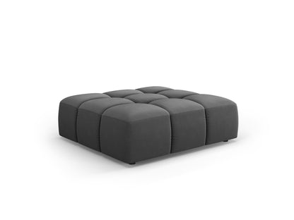Moritz — Pouf Grey (Bluvel 14) Black Plastic