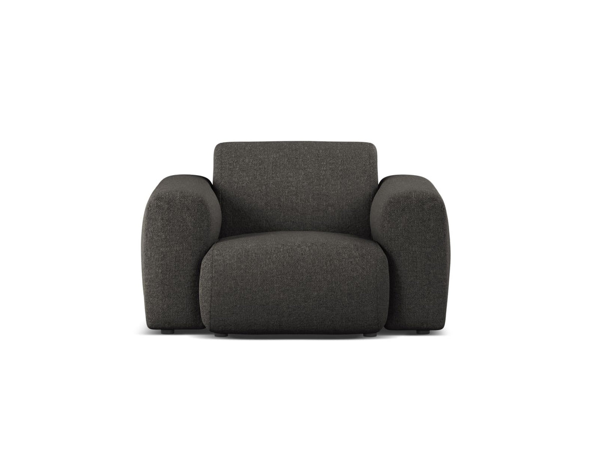 Molino — Armchair Dark Grey (Eden 20 Graphite) Black Plastic