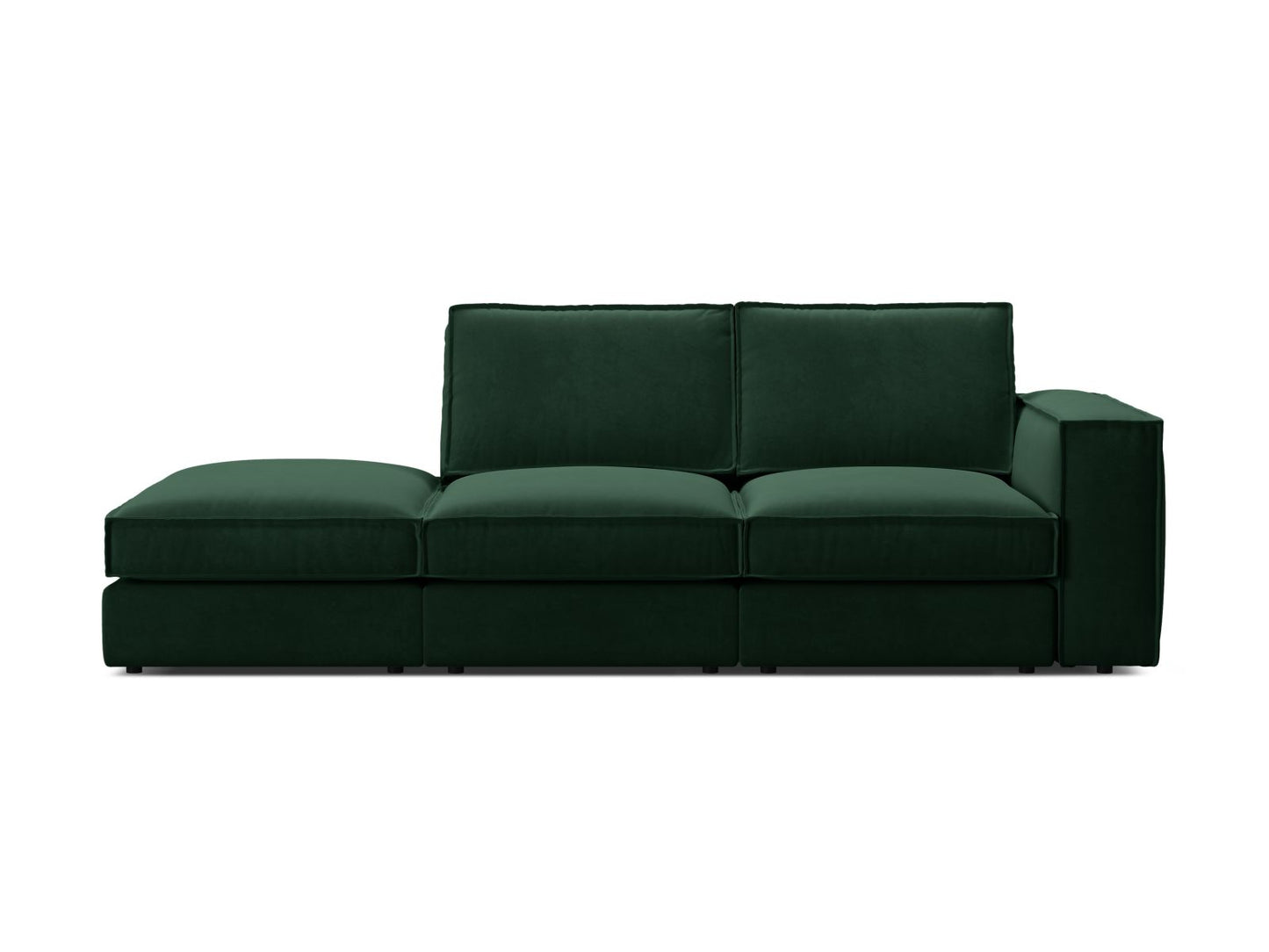 Pola — Sofa Bottle Green (Salvador 7) Black Plastic Left