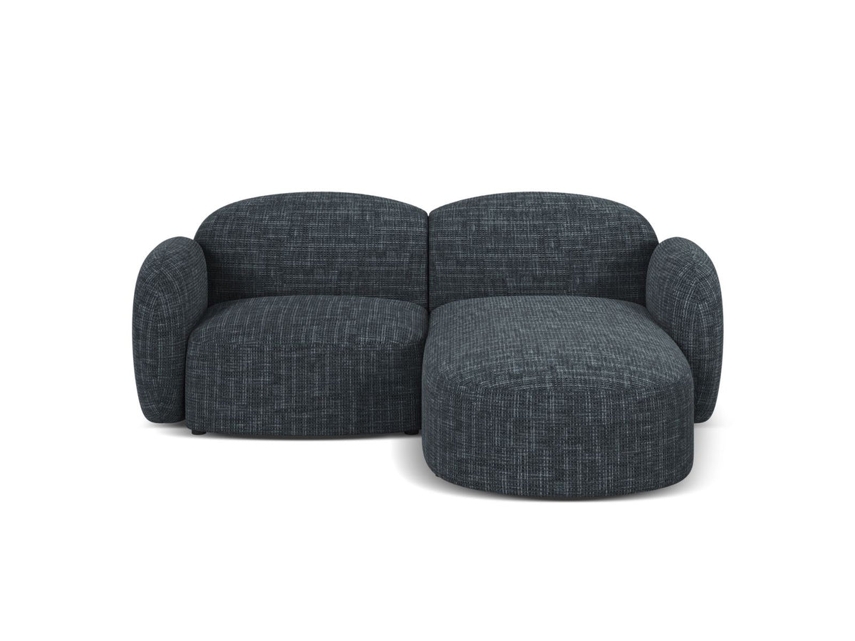 Blair — Corner Sofa Navy Blue (Baltimore Ocean) Black Plastic Right