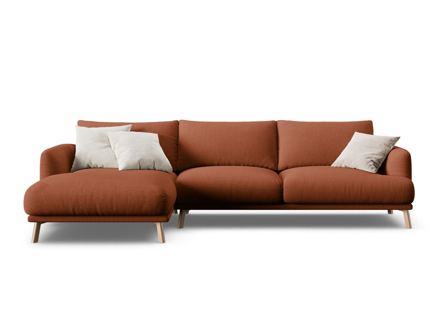Naomi — Corner Sofa Brick (Liberty 9) Wood Left