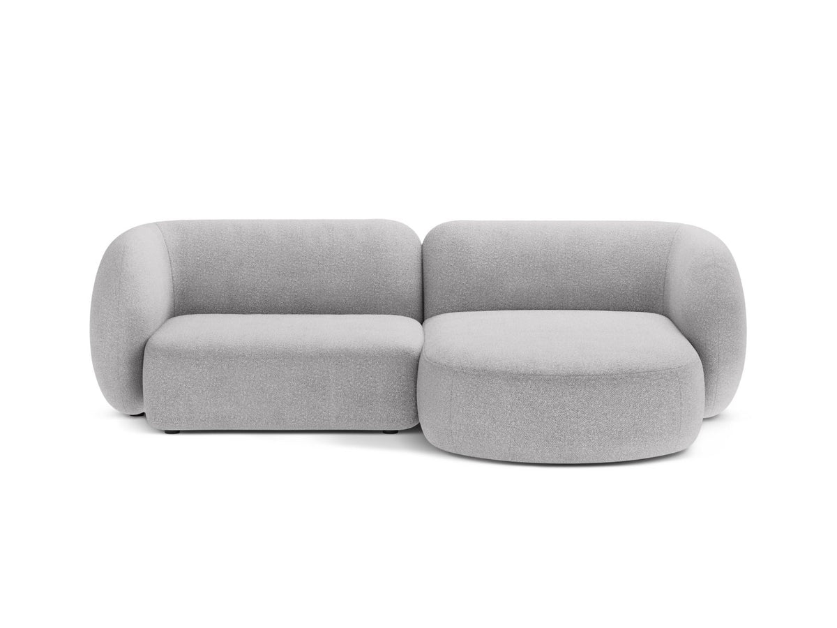 Kate — Corner Sofa Light Grey (Baloo 2085) Black Plastic Right