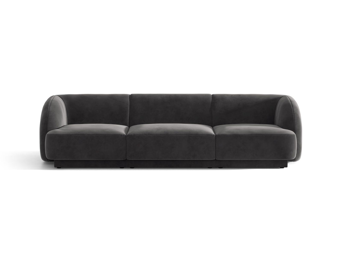 Miley — Sofa Grey (Bluvel 14) Black Plastic