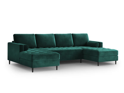 Aspen — Panoramic Sofa Petrol (Salvador 6) Black Chrome Metal