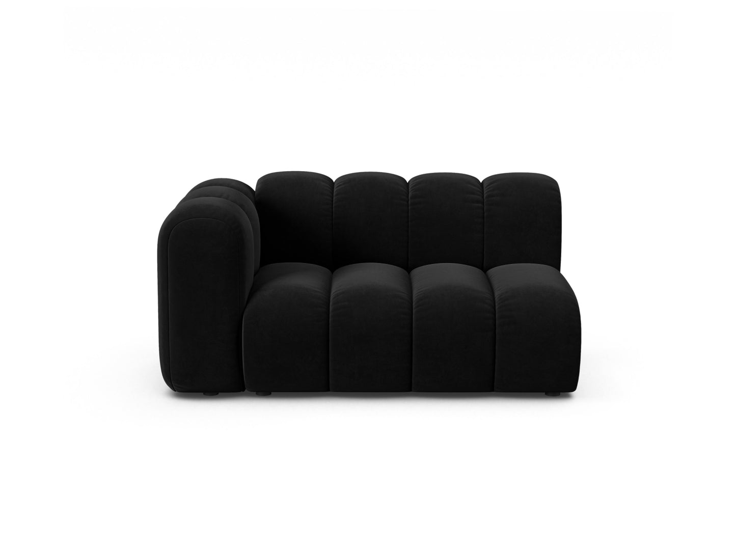 Lupine — Modular Sofa Black (Salvador 19) Black Plastic Left